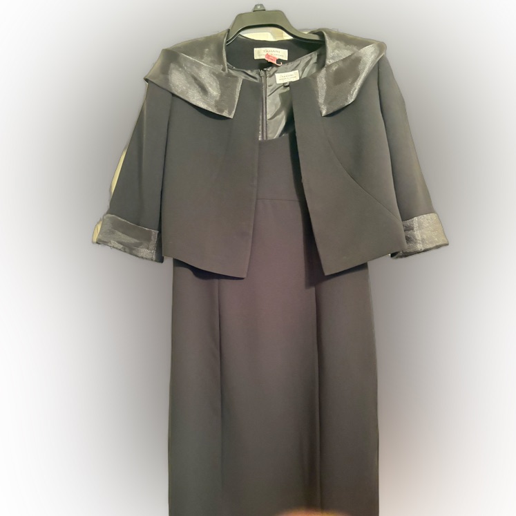 Tahari Black Formal Dress With Jacket Size 10